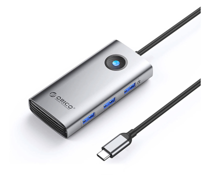 Hub USB Orico USB-C - 3x USB-A 3.0, 1x USB-C 2.0, 1x HDMI - szary